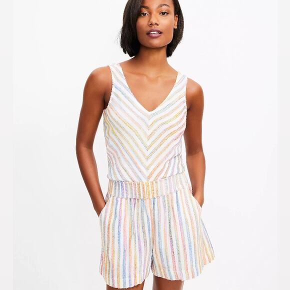 Lou & Grey Colorful Matching V-Neck Tank Top & Short Set - Picture 1 of 16